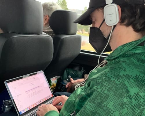 Writing on the bus to Montreal